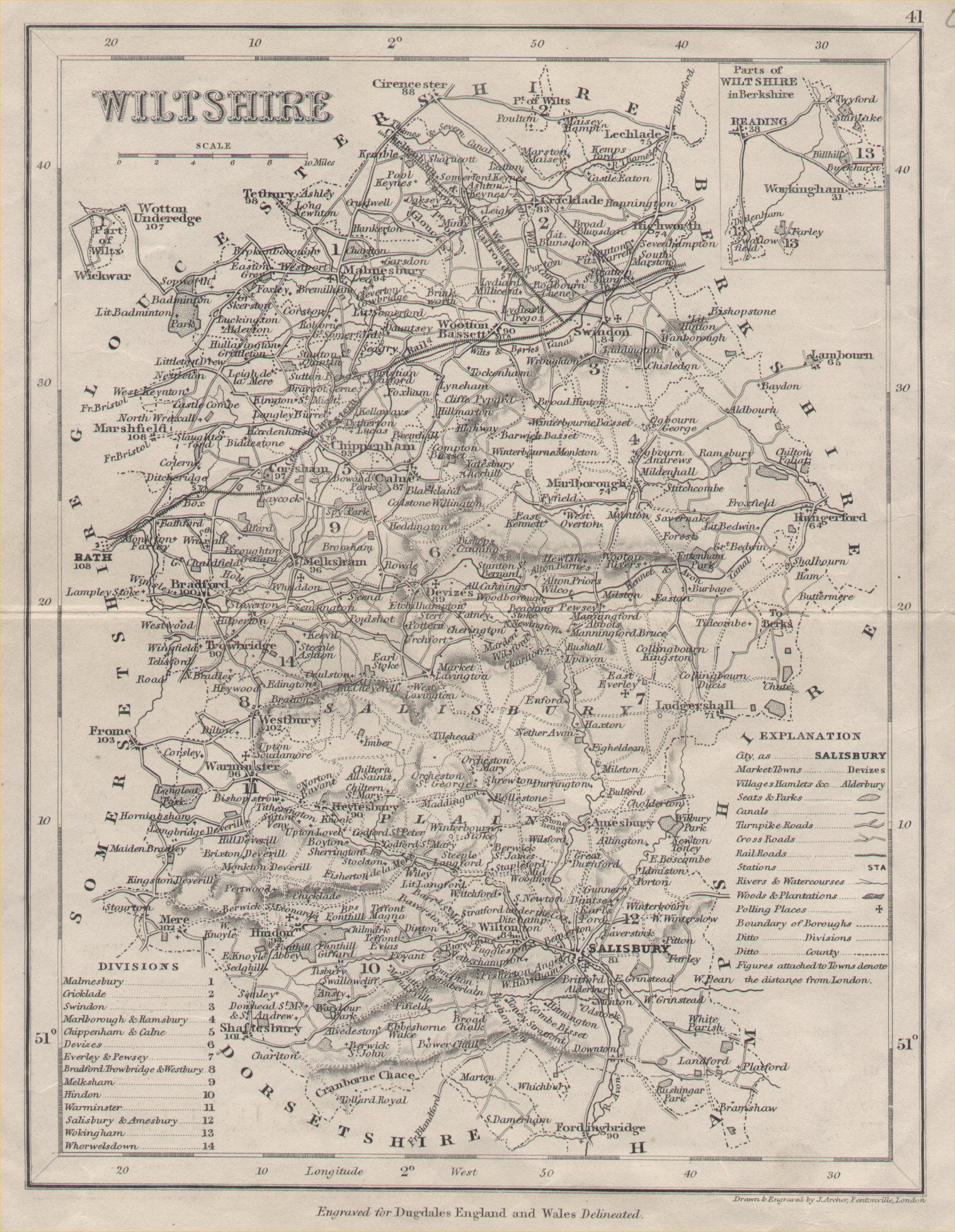 Map of Wiltshire - Archer